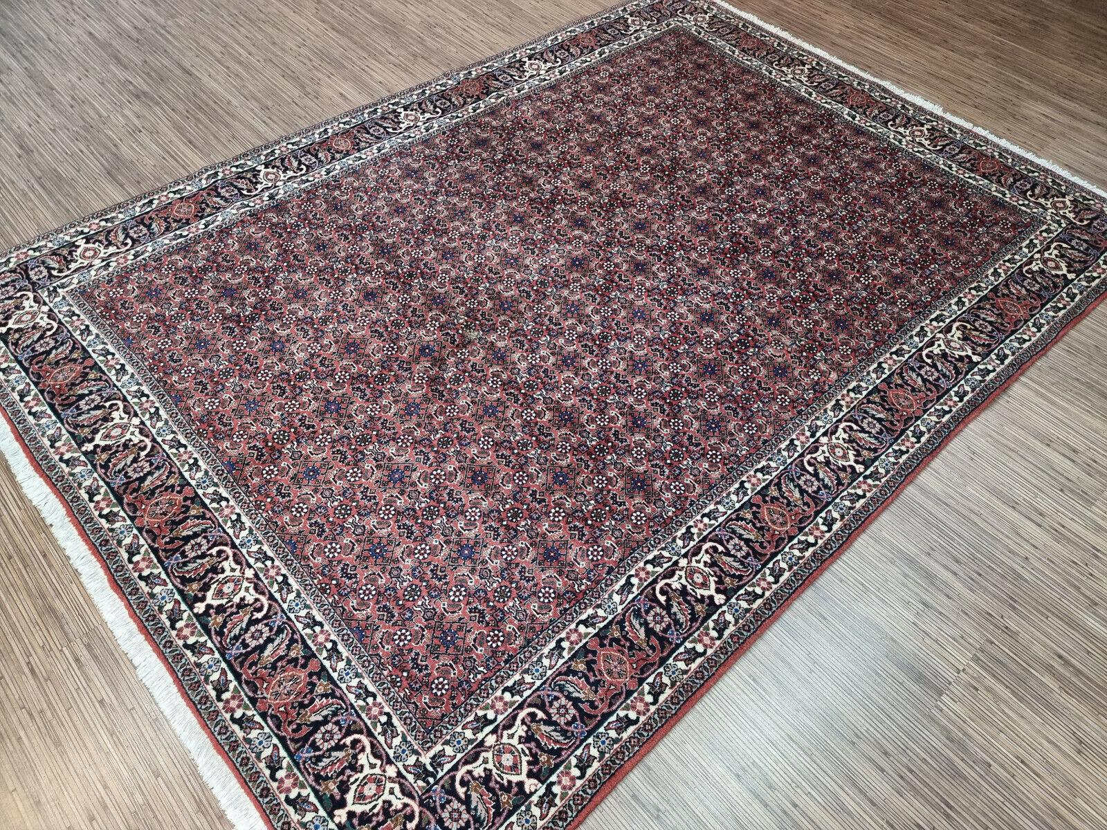Handmade Vintage Persian Style Bidjar Rug 5.7' x 7.8', 1970s - 1D95 In Good Condition For Sale In Bordeaux, FR