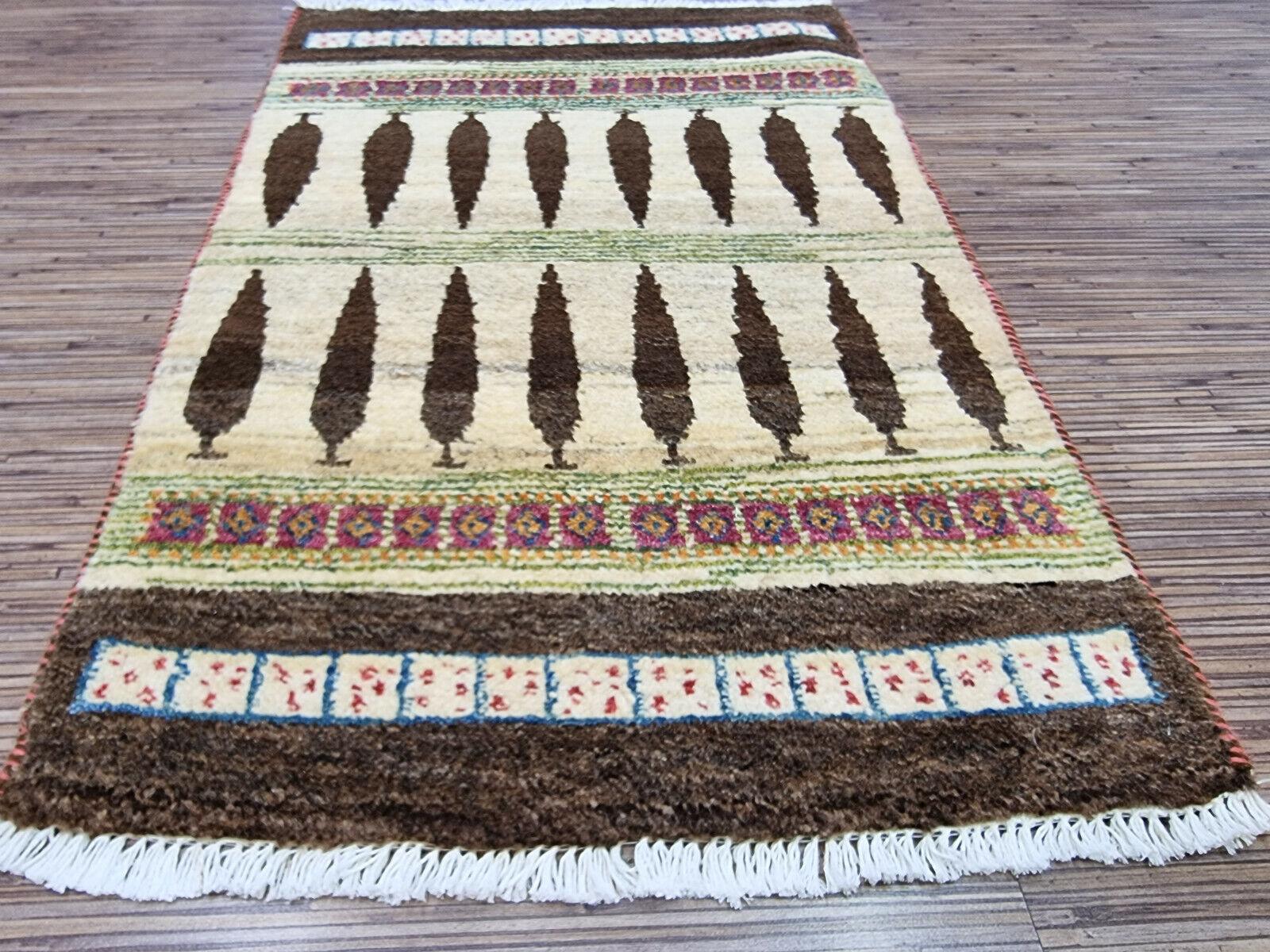 Late 20th Century Handmade Vintage Persian Style Gabbeh Rug 1.8' x 2.8', 1980s - 1D121 For Sale