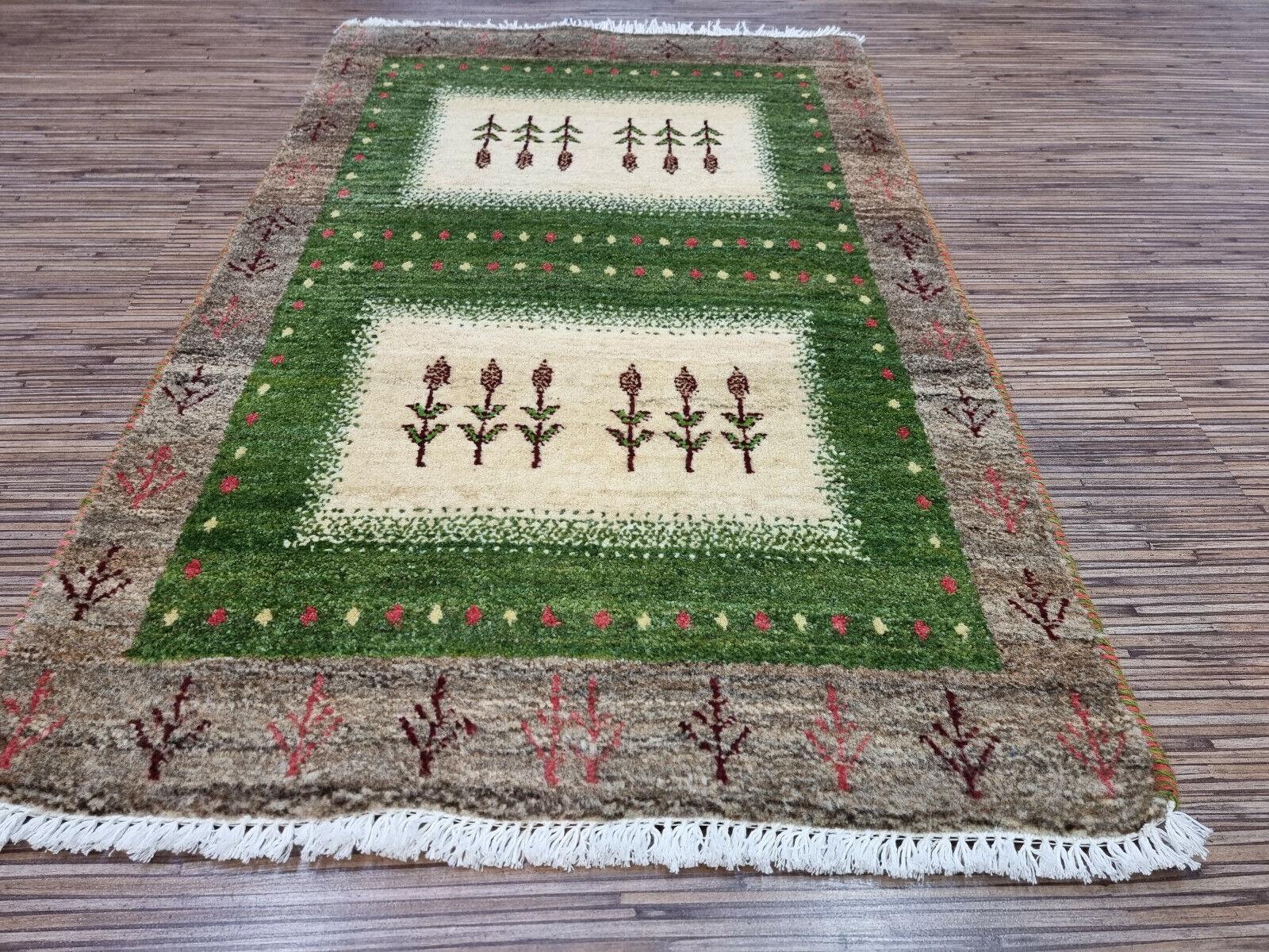 Late 20th Century Handmade Vintage Persian Style Gabbeh Rug 1.8' x 2.9', 1980s - 1D113 For Sale