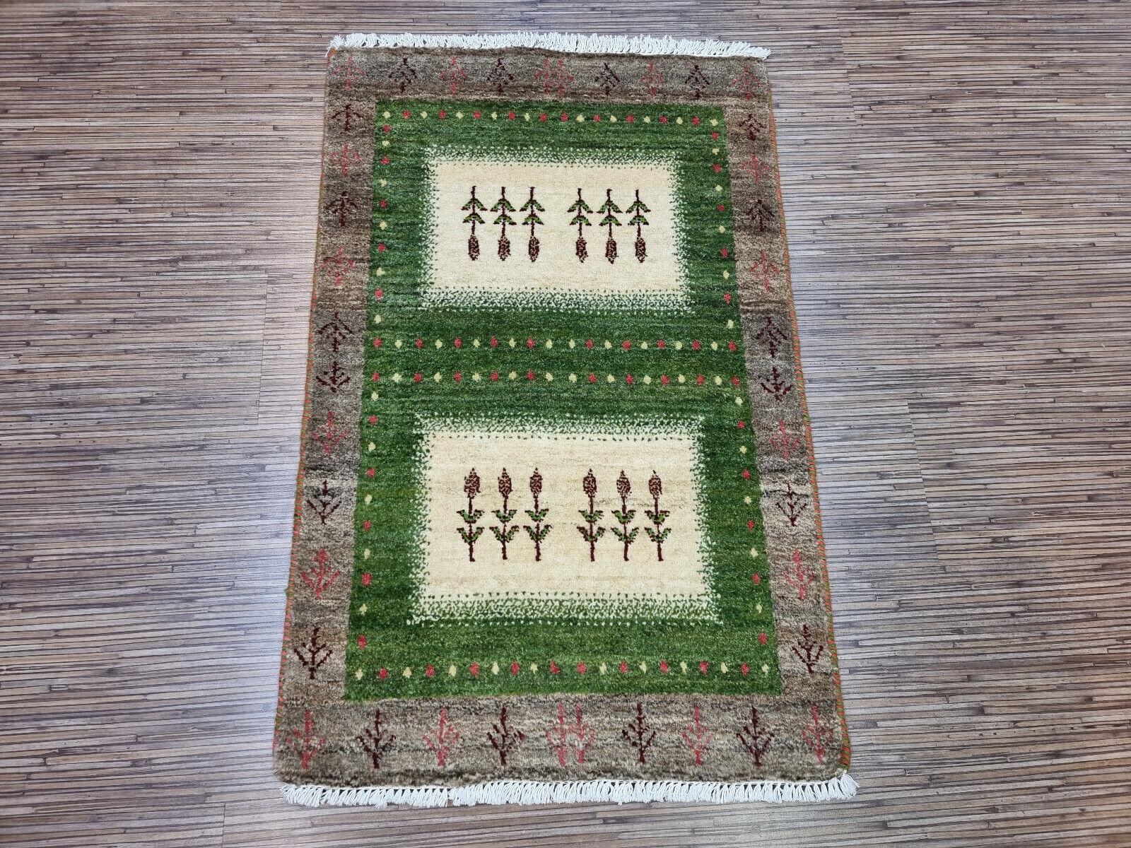 Handmade Vintage Persian Style Gabbeh Rug 1.8' x 2.9', 1980s - 1D113 For Sale 1