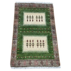 Handgefertigter Gabbeh-Teppich im persischen Stil im Vintage-Stil 1,8' x 2,9', 1980er Jahre - 1D113