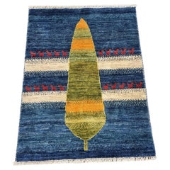Handgefertigter Gabbeh-Teppich im persischen Vintage-Stil 1,8' x 2,9', 1980er Jahre - 1D114