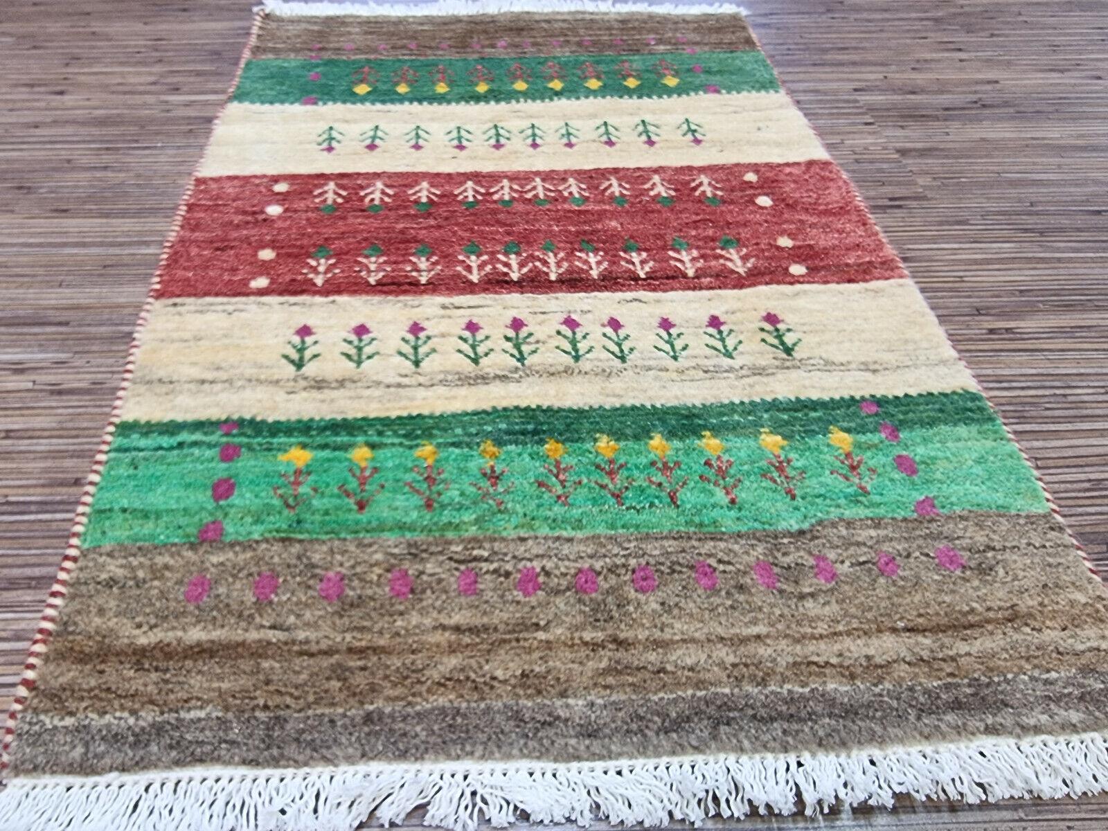 Late 20th Century Handmade Vintage Persian Style Gabbeh Rug 2' x 3', 1980s - 1D120 For Sale