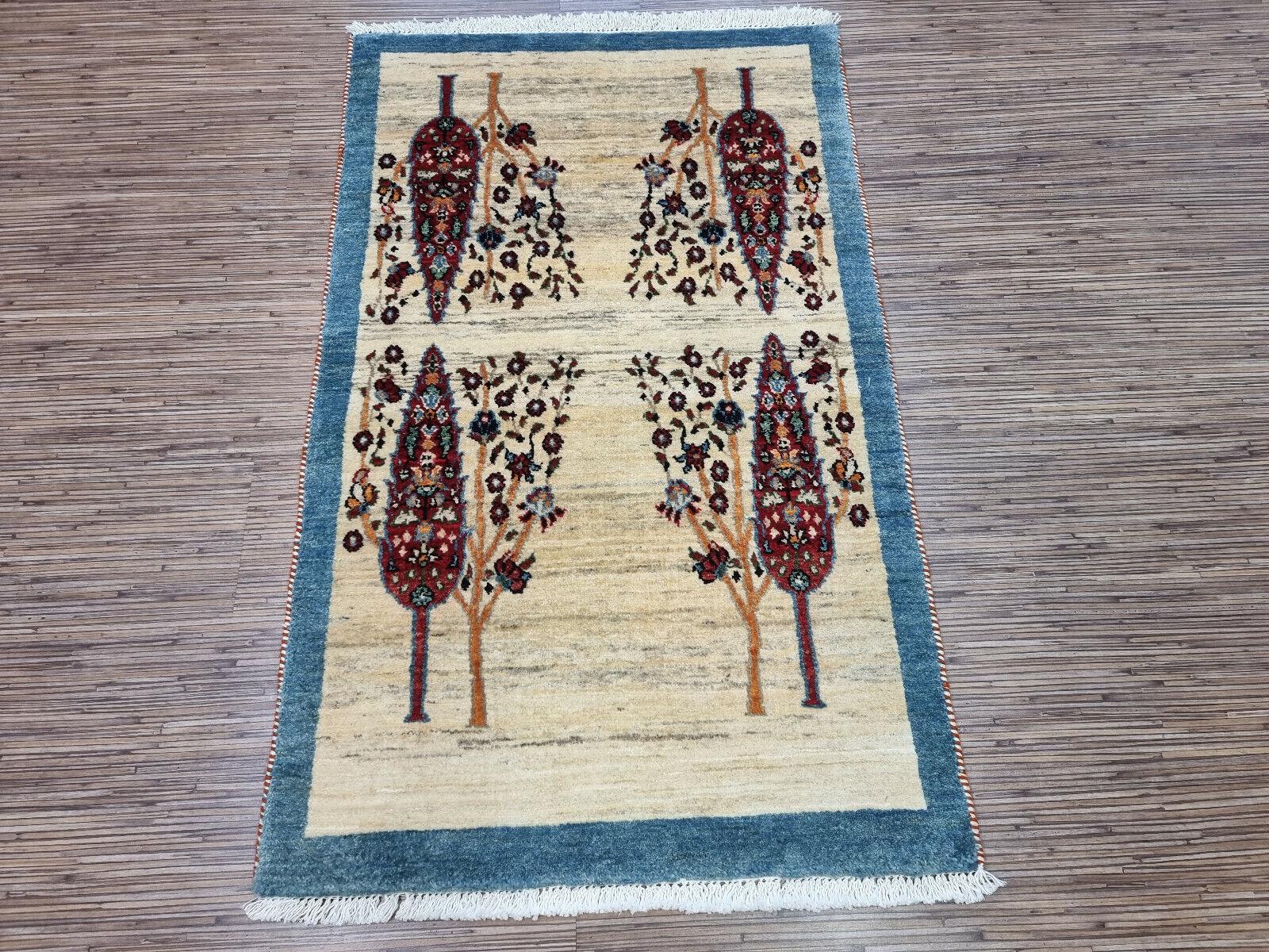 Handmade Vintage Persian Style Gabbeh Rug 2.3' x 3.8', 1980s - 1D118 For Sale 1