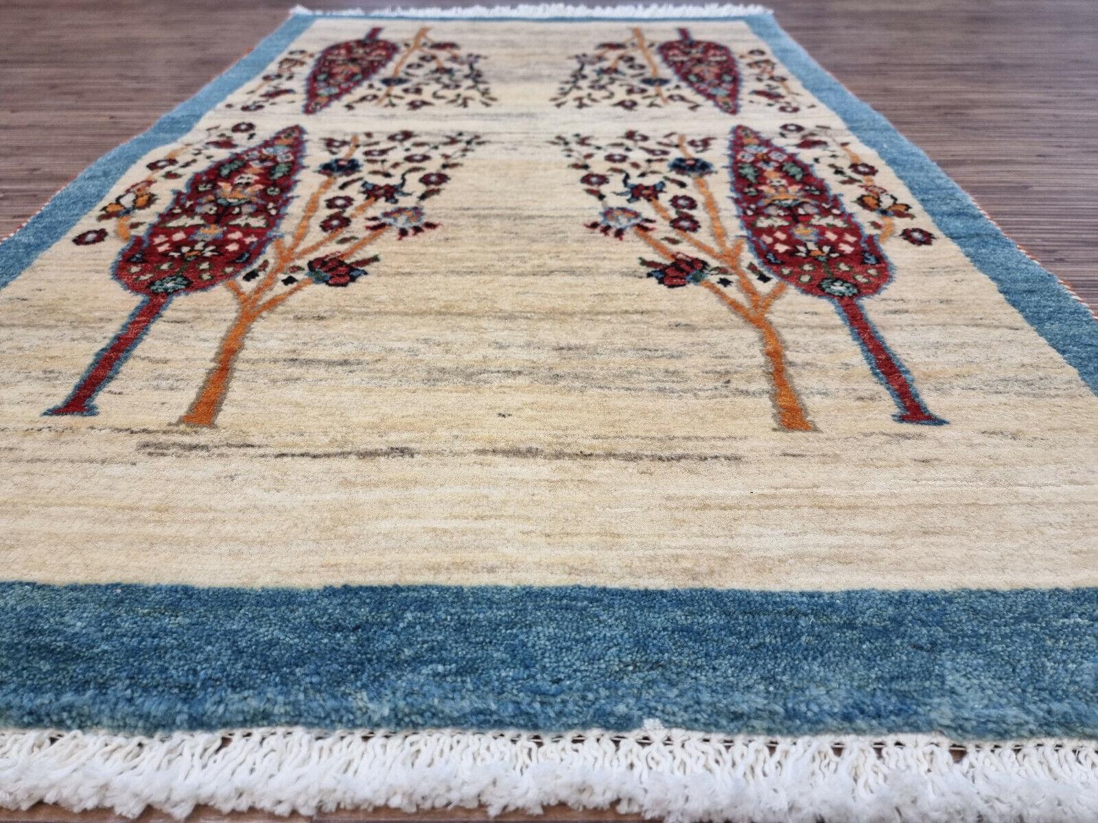 Handmade Vintage Persian Style Gabbeh Rug 2.3' x 3.8', 1980s - 1D118 For Sale 2