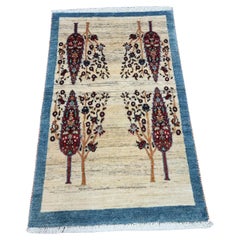 Handgefertigter Gabbeh-Teppich im persischen Vintage-Stil 2,3' x 3,8', 1980er Jahre - 1D118