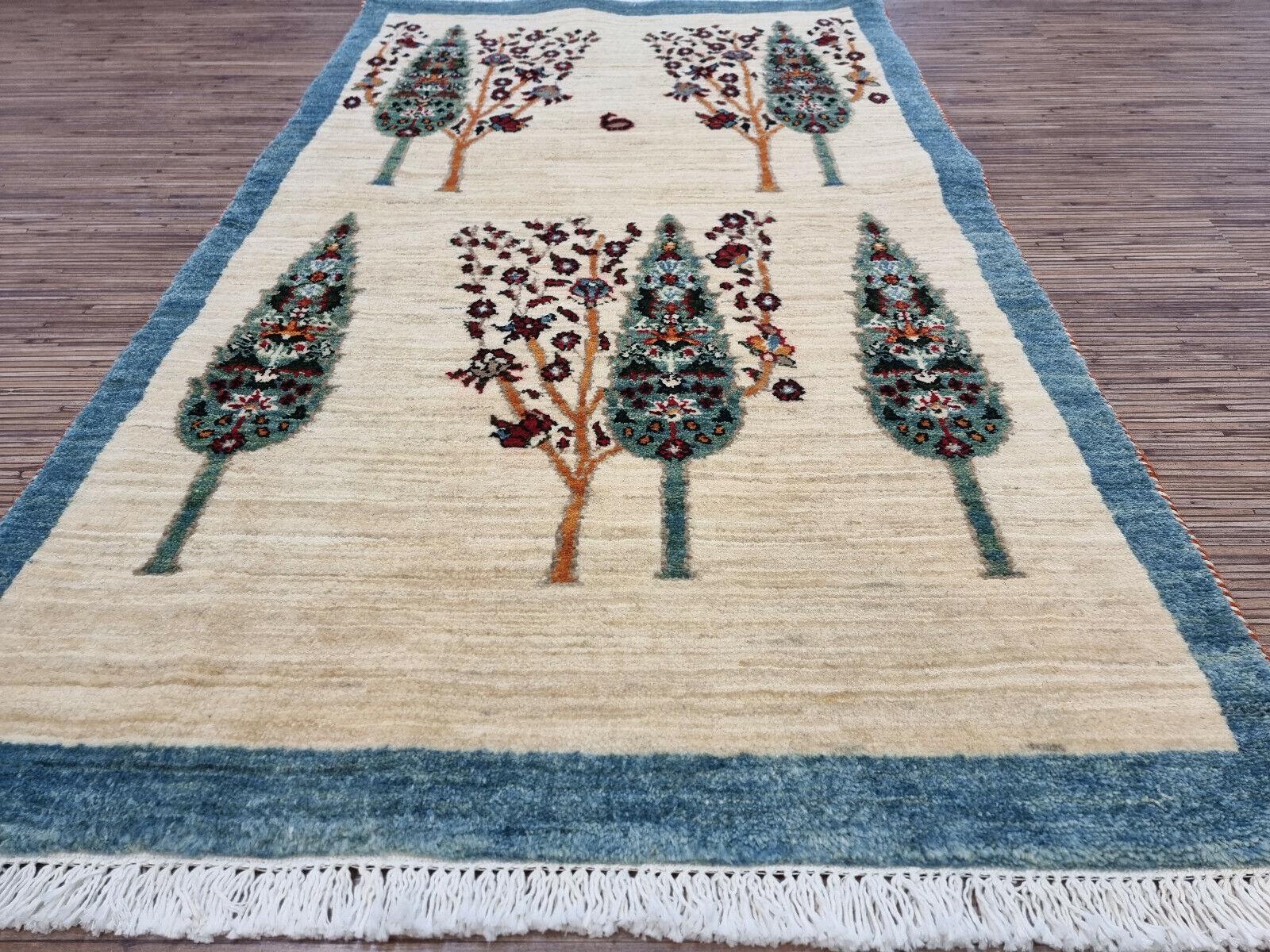 Late 20th Century Handmade Vintage Persian Style Gabbeh Rug 2.4' x 4', 1980s - 1D117 For Sale