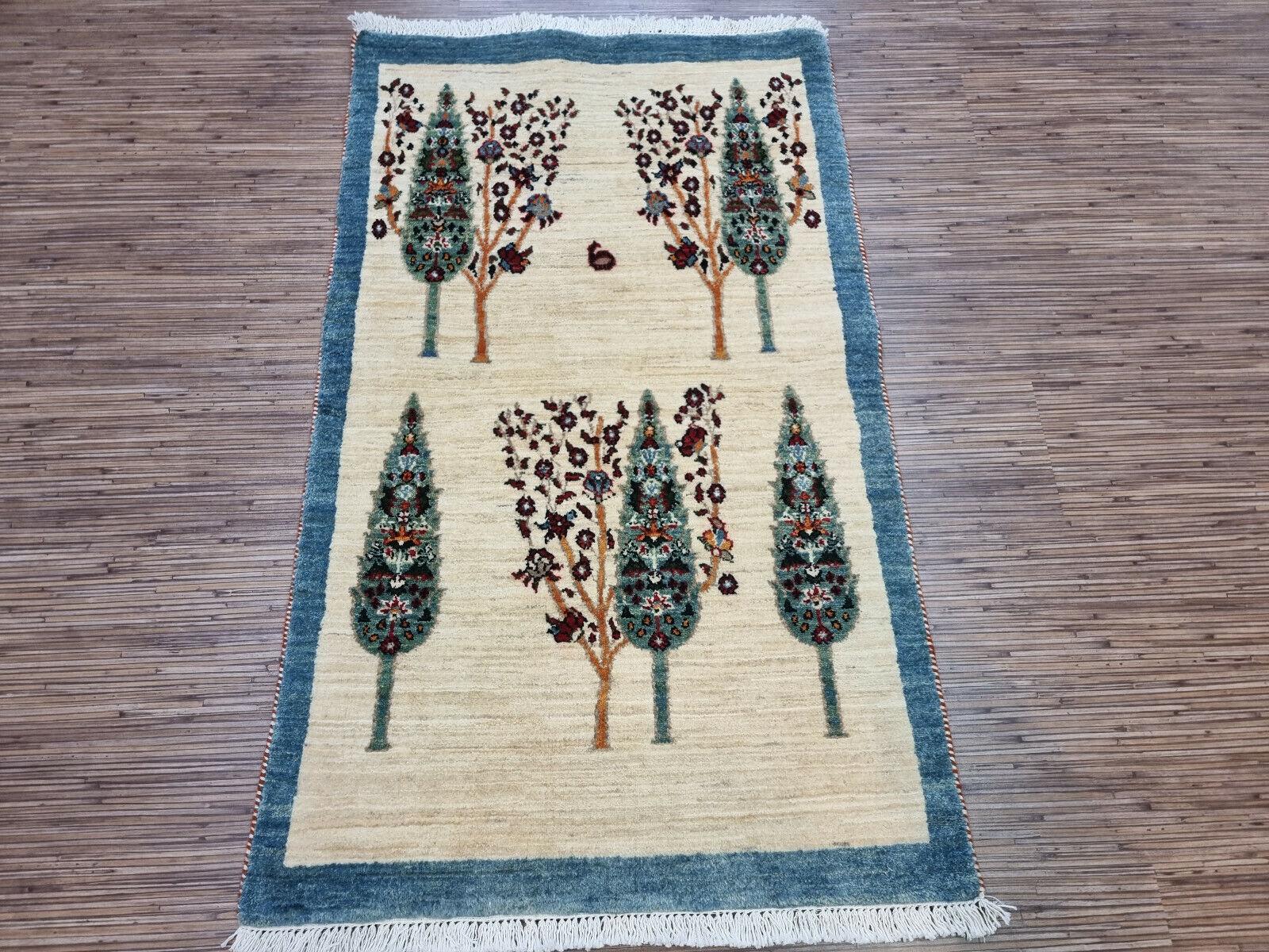 Handmade Vintage Persian Style Gabbeh Rug 2.4' x 4', 1980s - 1D117 For Sale 1