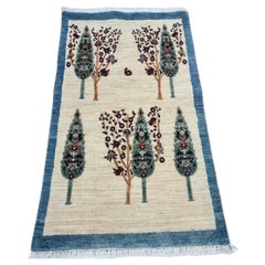 Handgefertigter Gabbeh-Teppich im persischen Vintage-Stil 2.4' x 4', 1980er Jahre - 1D117