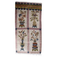 Handgefertigter tibetischer Khaden-Teppich im Vintage-Stil 2,9' x 5.8', 1970er Jahre - 1C1137
