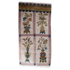 Tapis tibétain vintage fait à la main, 2,9' x 5,8', 1970 - 1C1137