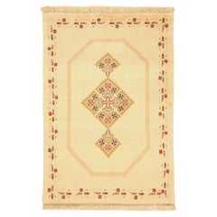 Handgefertigter Gabbeh-Teppich im persischen Vintage-Stil 3.3' x 4,8', 1970er Jahre - 1T25