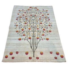 Handgefertigter Gabbeh-Teppich im persischen Stil im Vintage-Stil 4,5' x 5.9', 1980er Jahre - 1D107