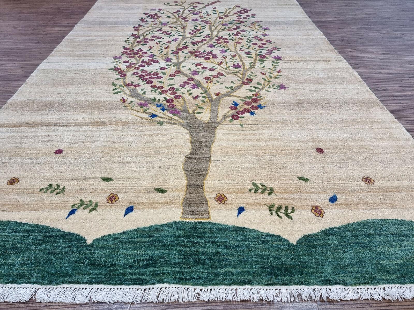 Handmade Vintage Persian Style Gabbeh Rug 4.5' x 5.9', 1980s - 1D108 For Sale 4