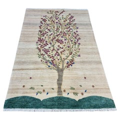 Handgefertigter Gabbeh-Teppich im persischen Vintage-Stil 4,5' x 5.9', 1980er Jahre - 1D108