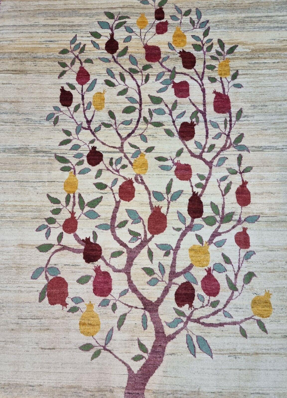 Lana Tappeto Gabbeh vintage in stile persiano fatto a mano 4,7' x 6,4', anni '70 - 1D82 in vendita