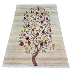 Tapis Gabbeh de style persan vintage fait à la main 4,7' x 6,4', 1970 - 1D82