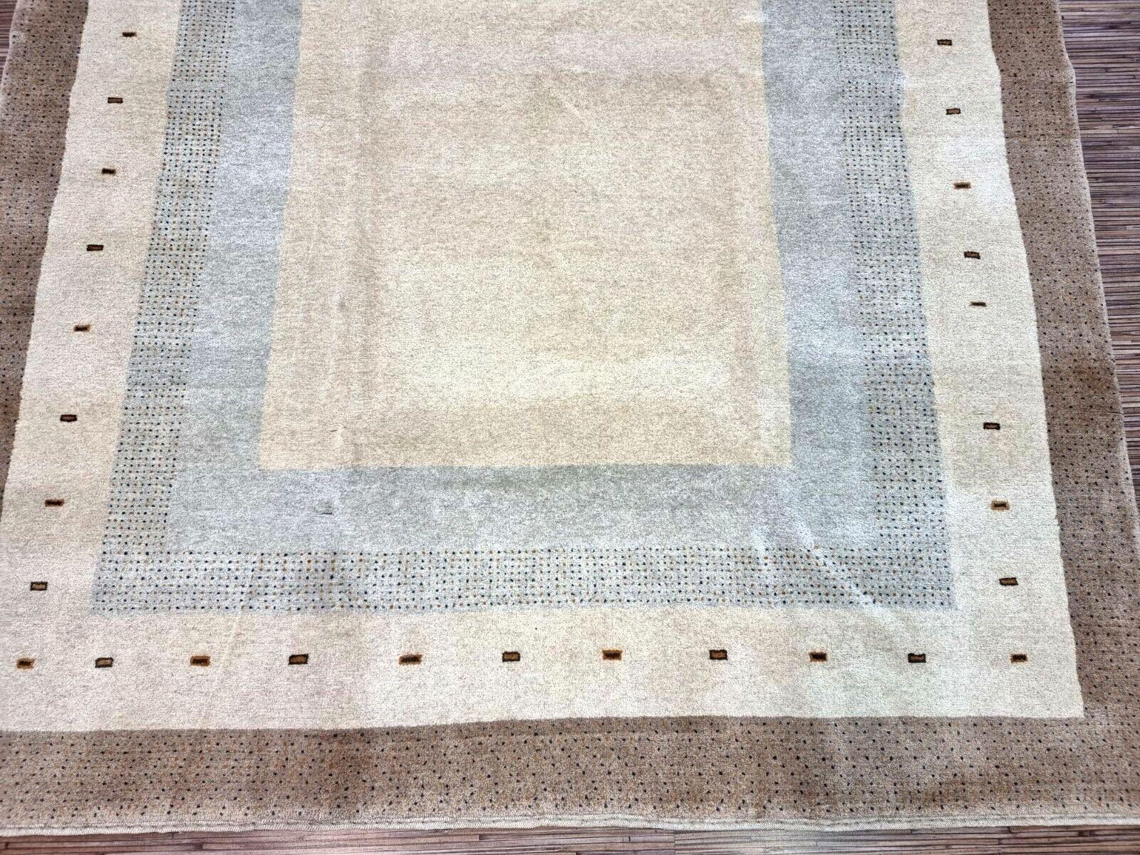 Handgefertigter Gabbeh-Teppich im persischen Vintage-Stil 4,8' x 6.3', 1970er Jahre - 1D55 im Angebot 2