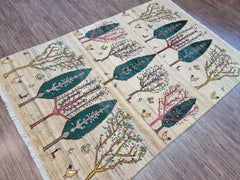 Handmade Vintage Persian Style Gabbeh Rug 4.8' x 7.1', 1980s - 1D109