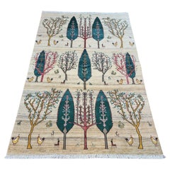 Handgefertigter Gabbeh-Teppich im persischen Stil 4,8' x 7,1', 1980er Jahre - 1D109