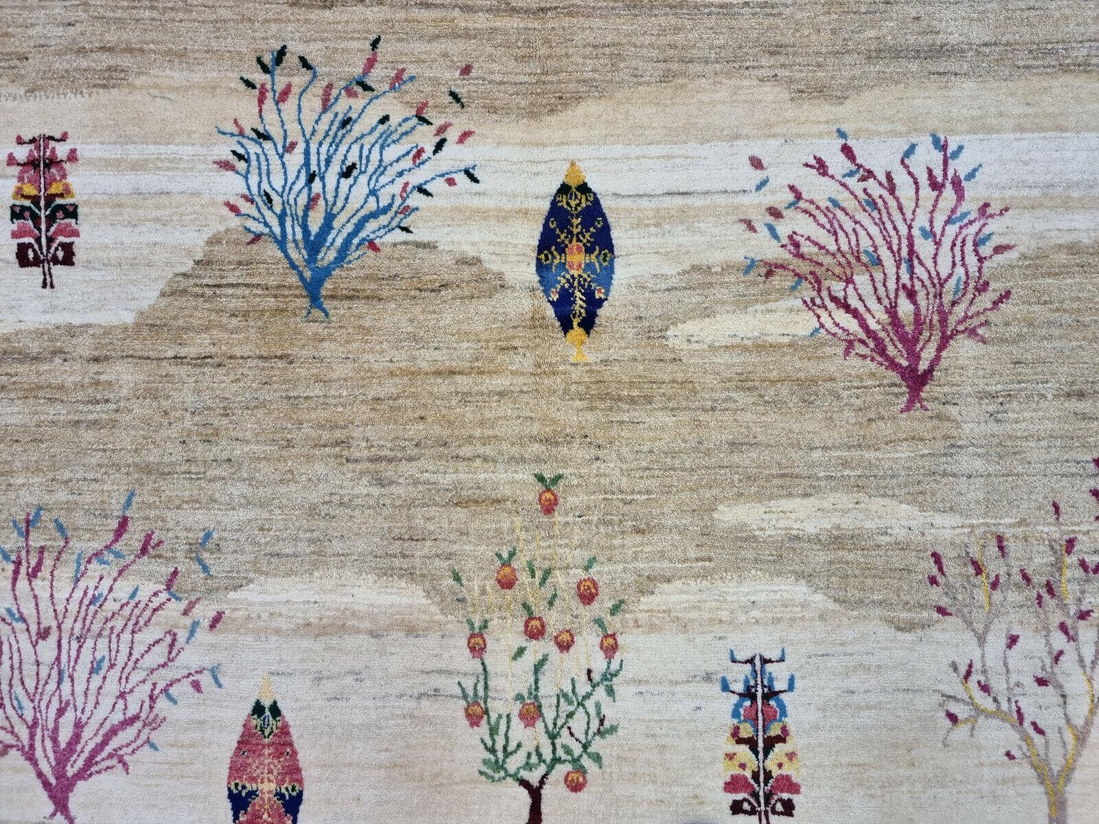 Tappeto Gabbeh in stile persiano vintage fatto a mano 5' x 7', anni '80 - 1D110 in vendita 1