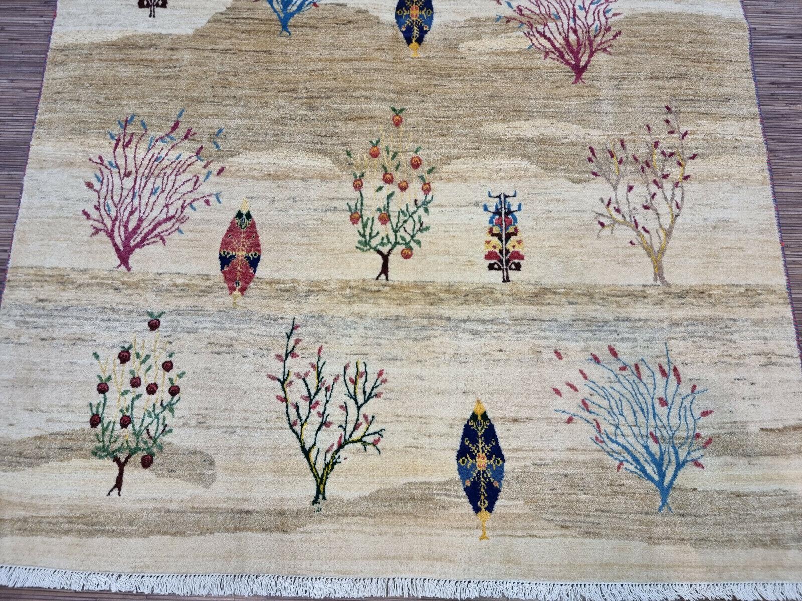 Tappeto Gabbeh in stile persiano vintage fatto a mano 5' x 7', anni '80 - 1D110 in vendita 2