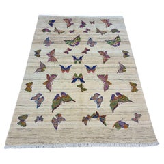 Handgefertigter Gabbeh-Teppich im persischen Vintage-Stil 5.1' x 6.9', 1980er Jahre - 1D106