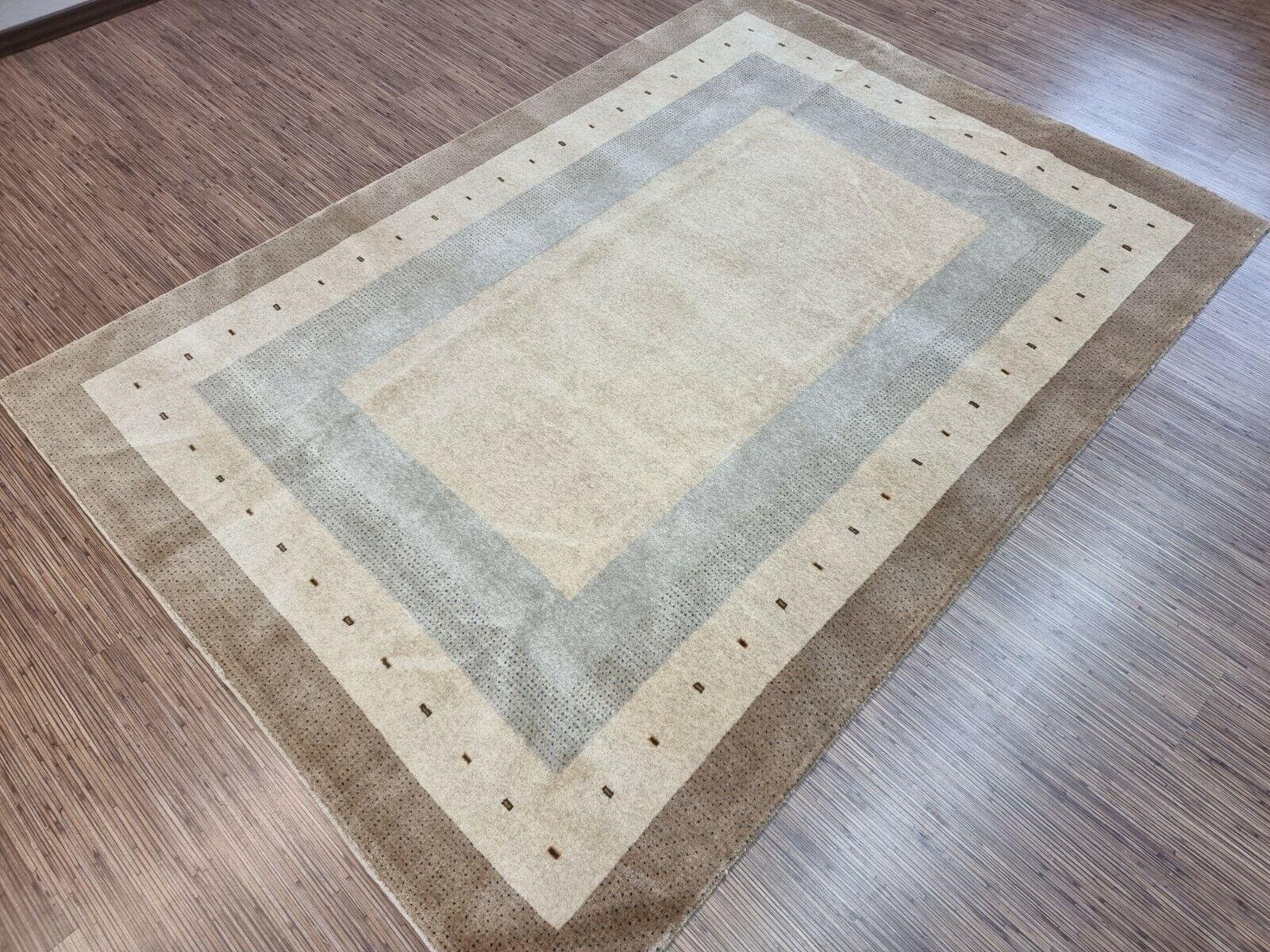 Fine XX secolo Tappeto Gabbeh vintage in stile persiano fatto a mano 5,6' x 8', anni '70 - 1D61 in vendita