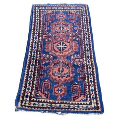 Tapis vintage de style persan Hamadan bleu vif fait à la main 2,2' x 3.9, années 1960 - 1S05