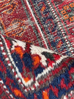 Handmade Vintage Persian Style Hamadan Distressed Rug 3.4' x 6.5, 1950s - 1S03
