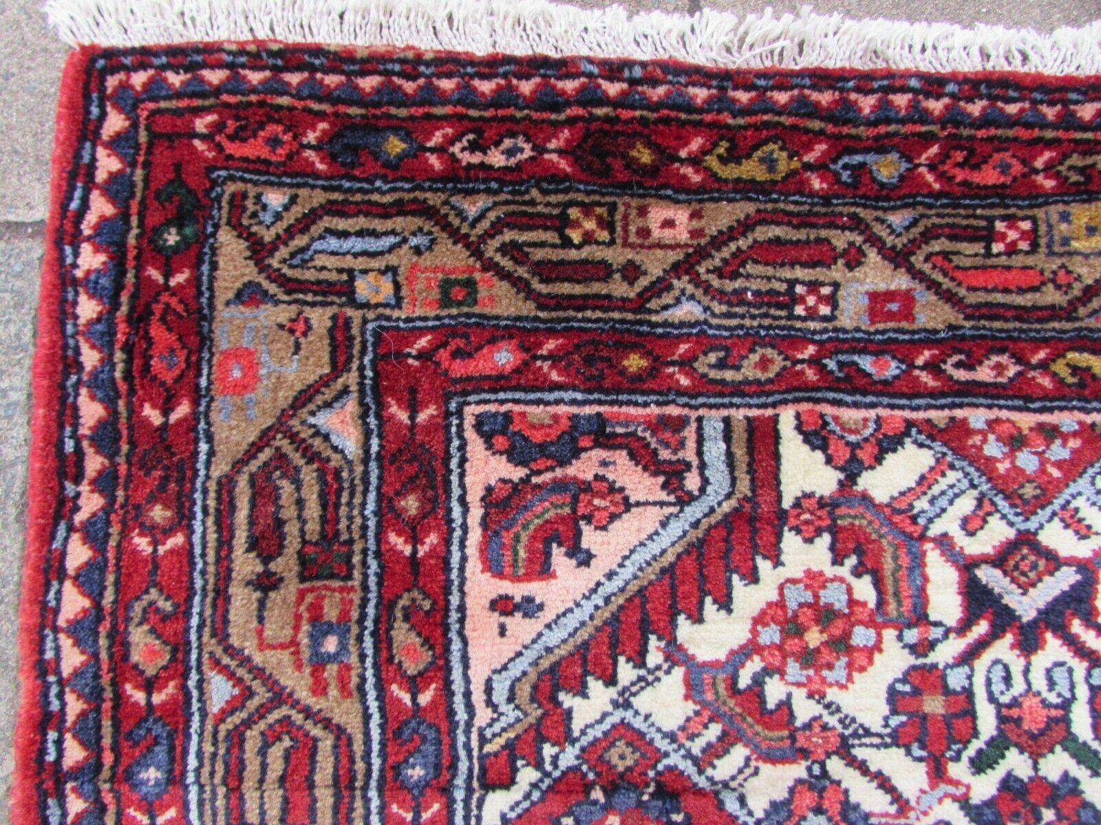 Handmade Vintage Persian Style Hamadan Long Runner Rug 2.8' x 18.8', 1970s, 1Q47 In Good Condition For Sale In Bordeaux, FR