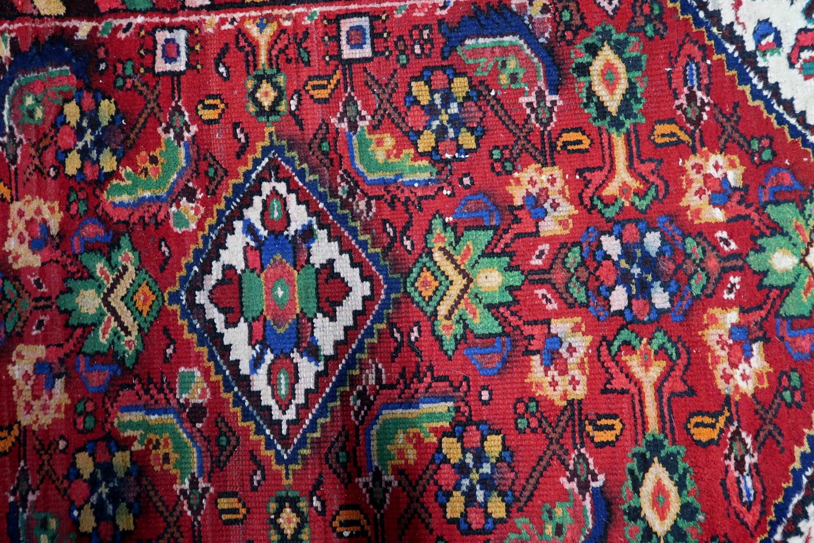 Handgefertigter Hamadan-Teppich im persischen Stil, 1970er Jahre – 1C1074 im Zustand „Gut“ im Angebot in Bordeaux, FR