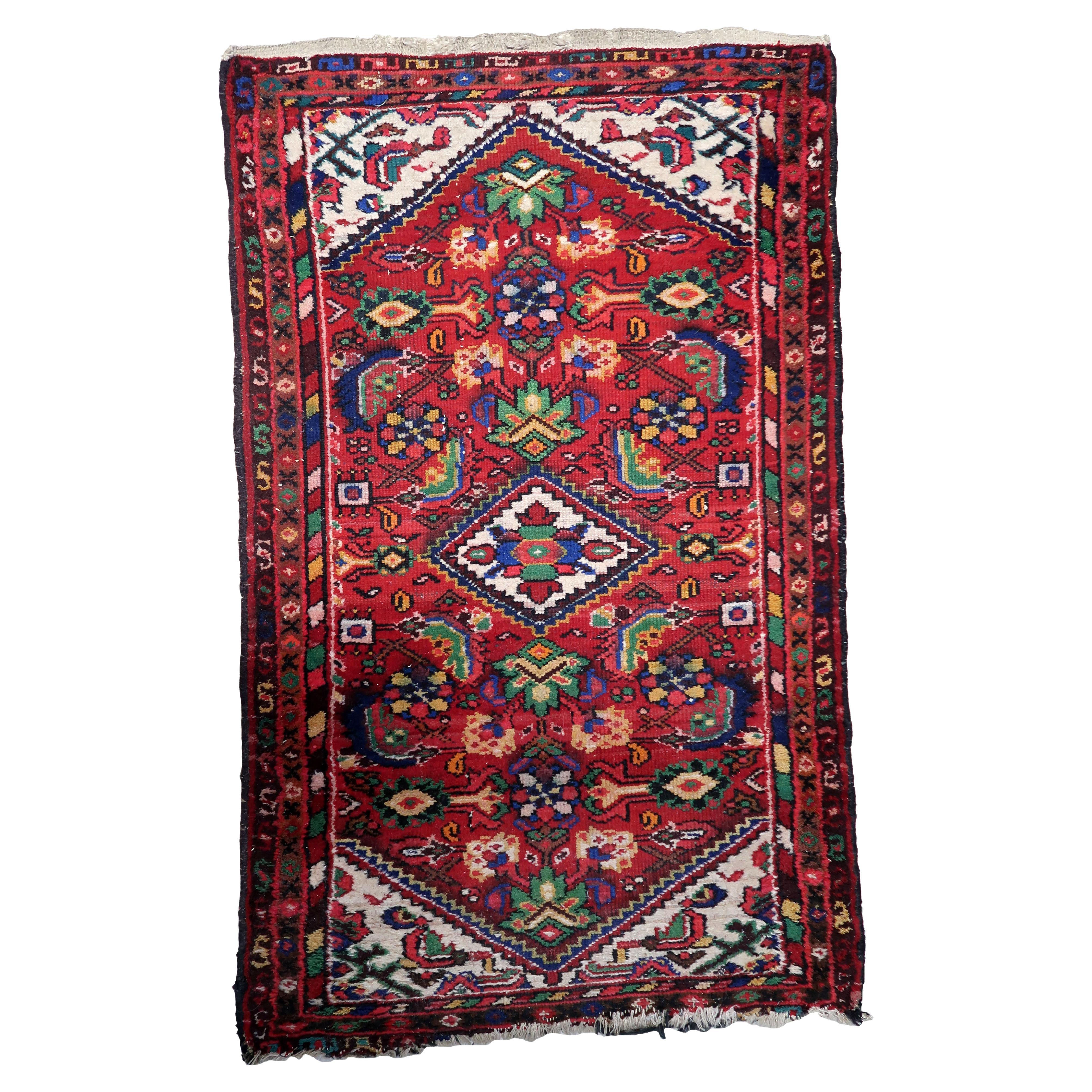 Handmade Vintage Persian Style Hamadan Rug, 1970s - 1C1074 For Sale