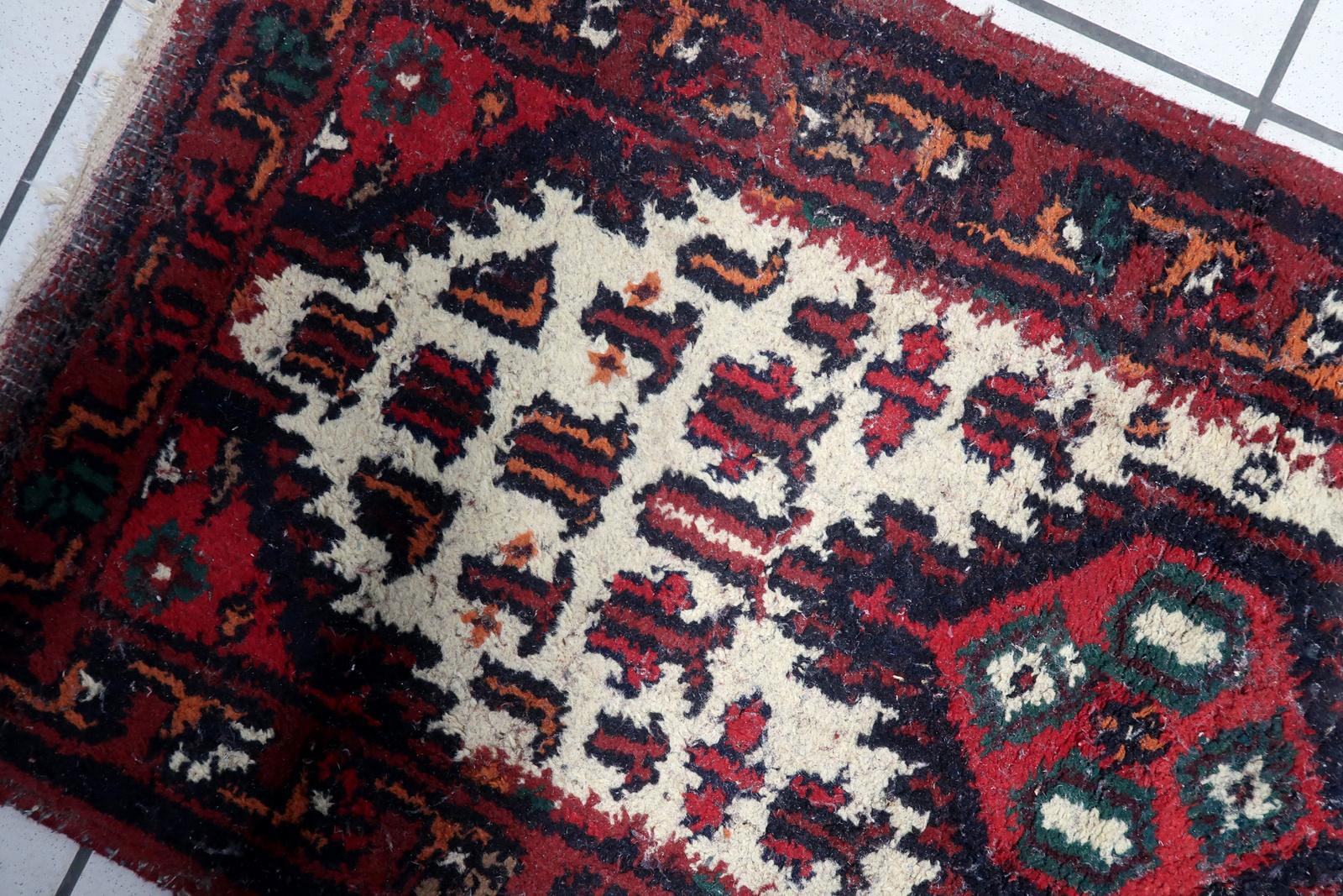 Handgefertigter Vintage- Hamadan-Teppich im persischen Stil 1970er Jahre - 1C1079 (Ende des 20. Jahrhunderts) im Angebot