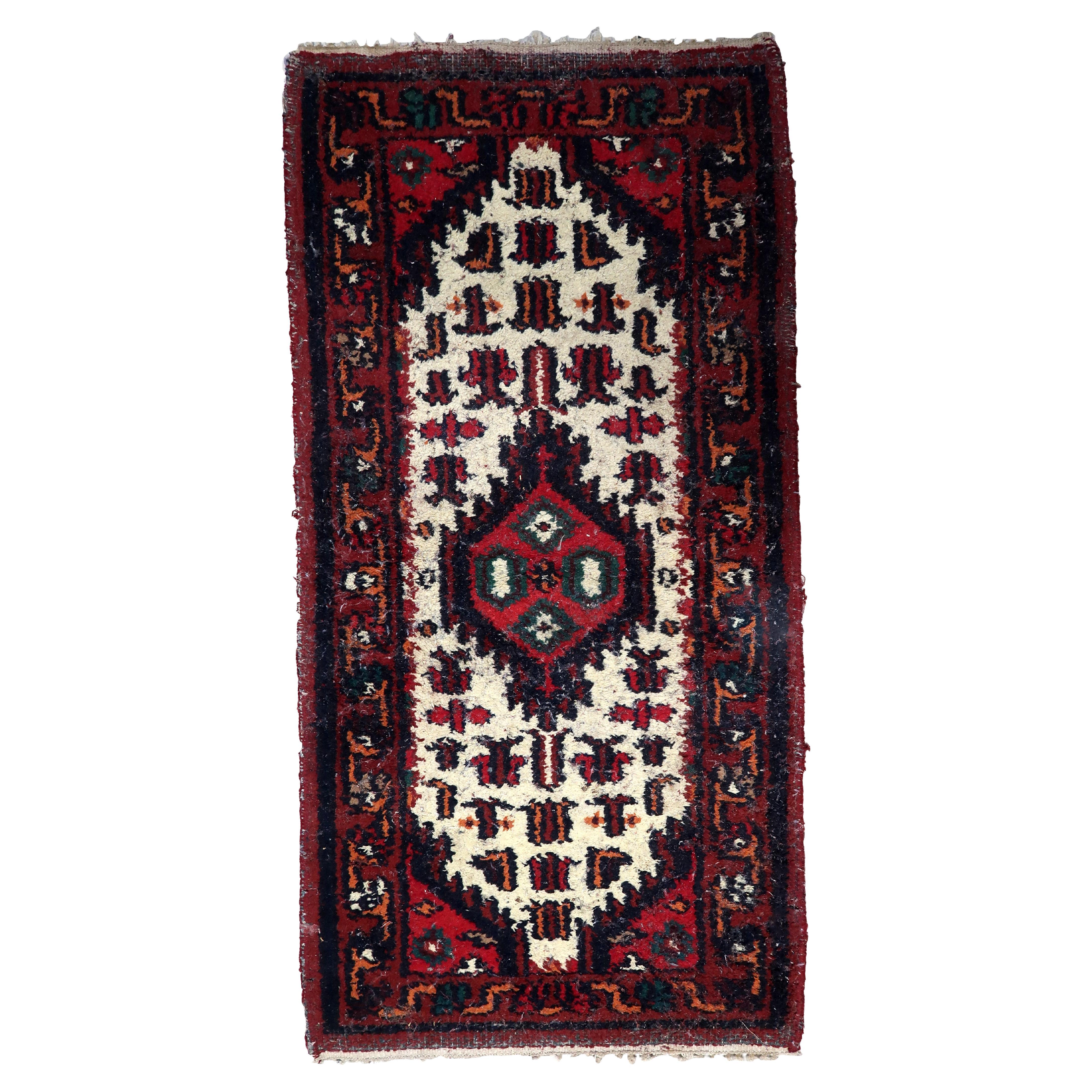 Handmade Vintage Persian Style Hamadan Rug 1970s - 1C1079 For Sale