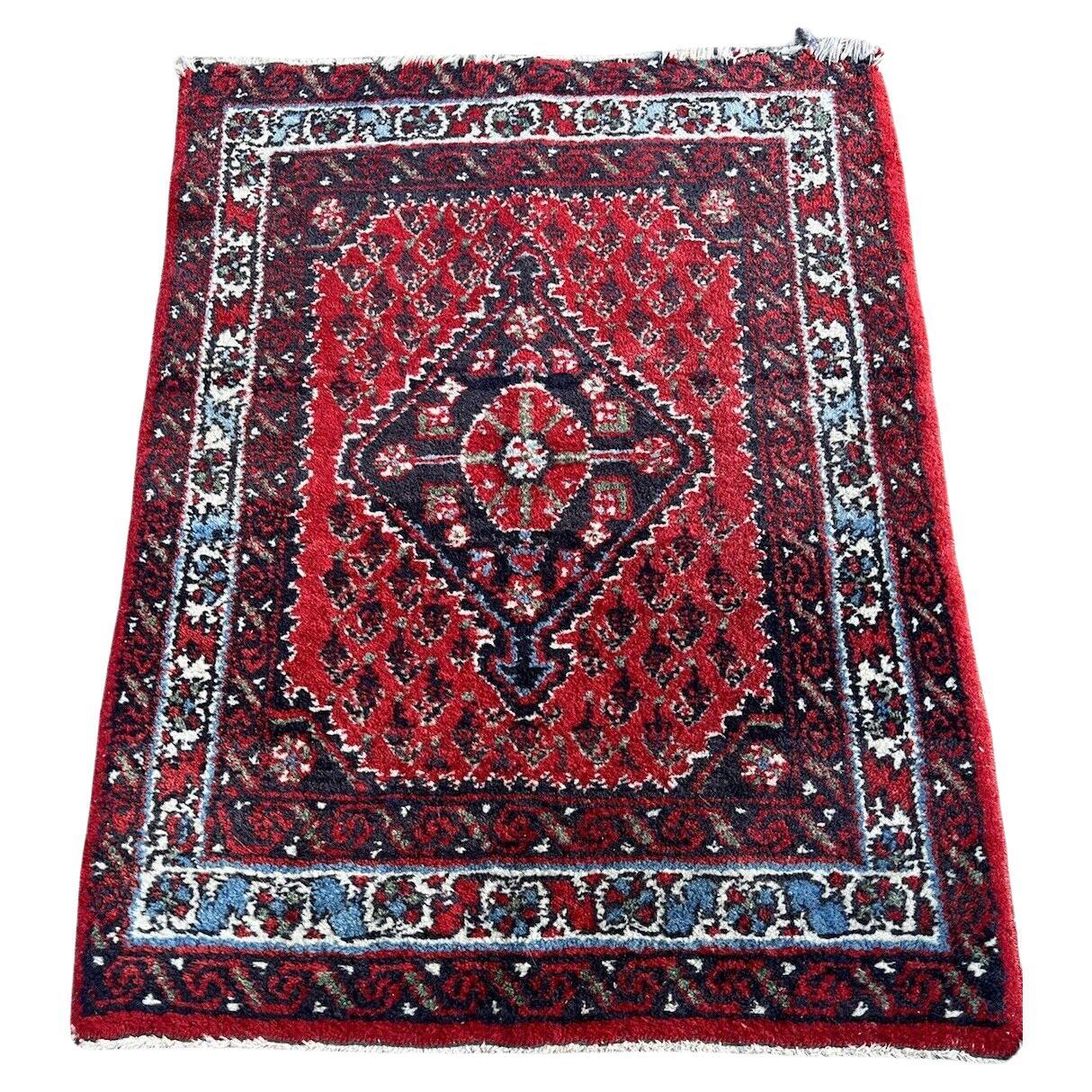 Handmade Vintage Persian Style Hamadan Rug 2.1' x 2.9', 1970s - 1S35