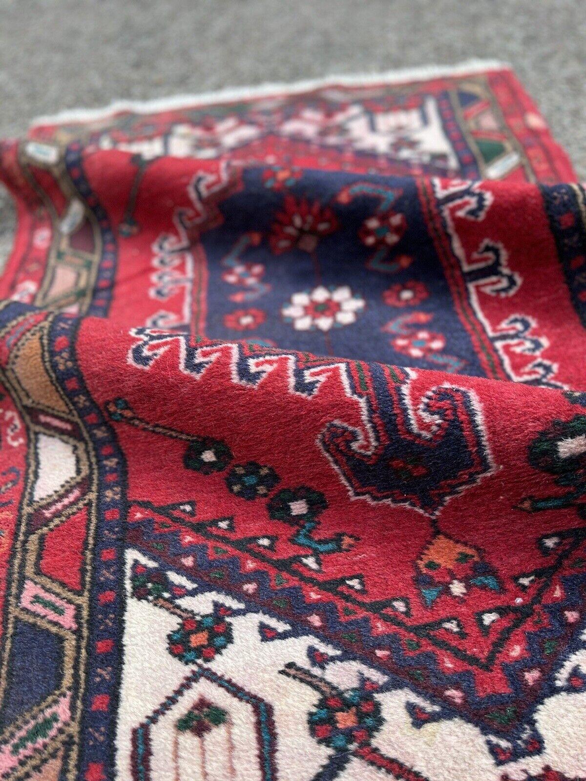 Handgefertigter Vintage-Hamadan-Teppich im persischen Stil 2,3' x 4', 1970er Jahre - 1S58 im Angebot 6