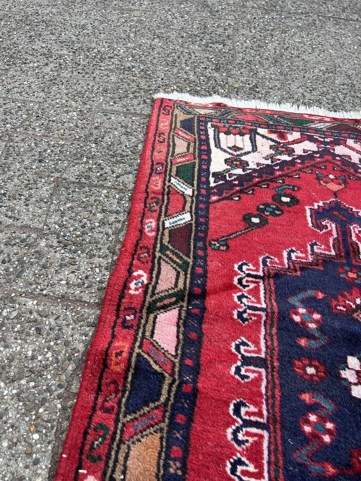 Handgefertigter Vintage-Hamadan-Teppich im persischen Stil 2,3' x 4', 1970er Jahre - 1S58 (Ende des 20. Jahrhunderts) im Angebot
