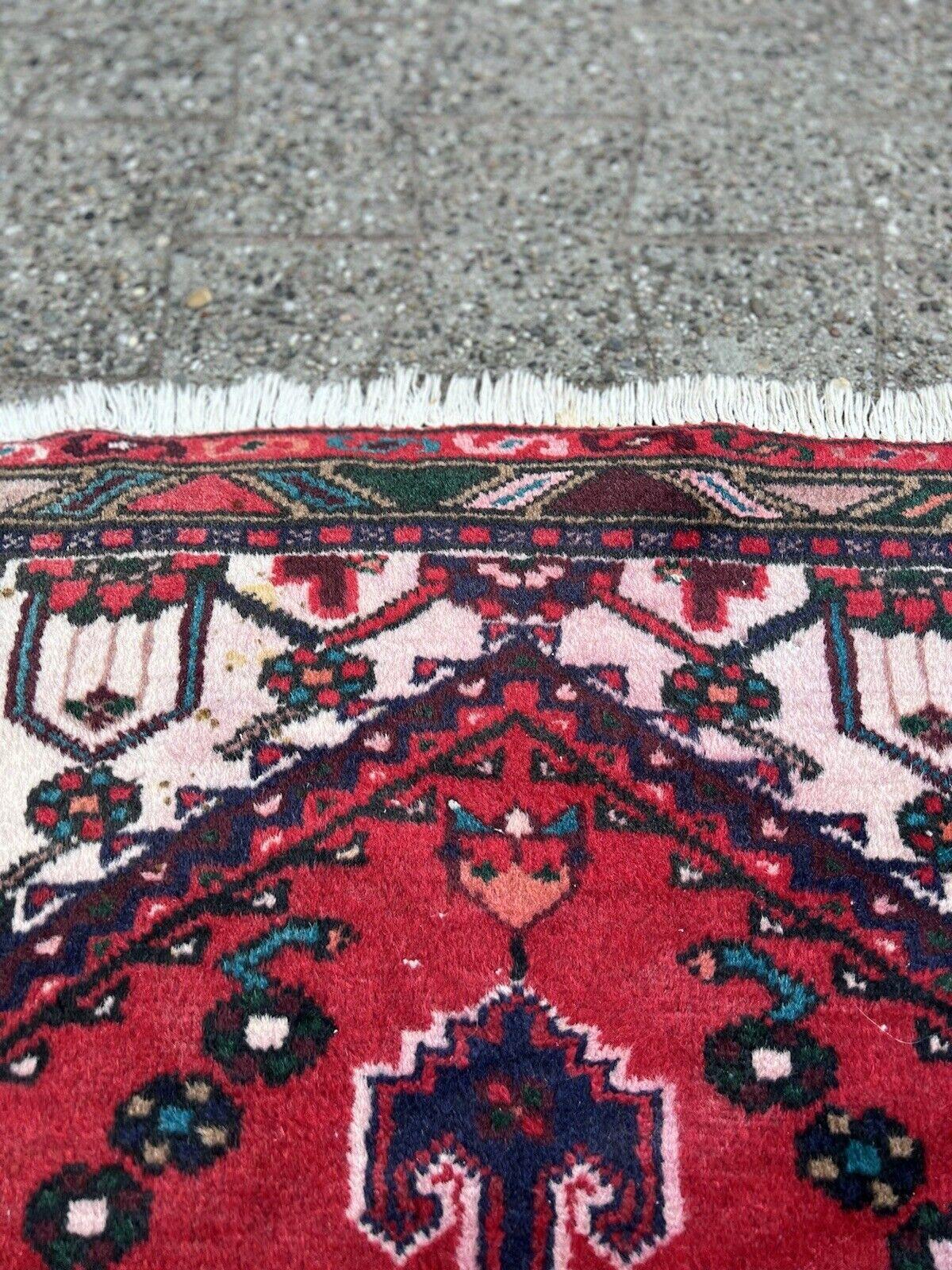 Handgefertigter Vintage-Hamadan-Teppich im persischen Stil 2,3' x 4', 1970er Jahre - 1S58 (Wolle) im Angebot