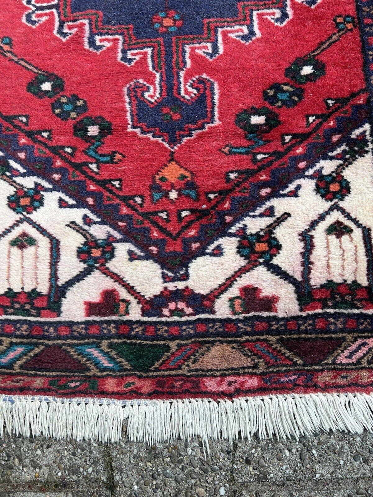 Handgefertigter Vintage-Hamadan-Teppich im persischen Stil 2,3' x 4', 1970er Jahre - 1S58 im Angebot 2