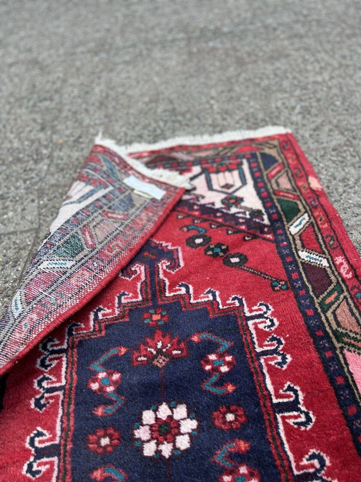 Handgefertigter Vintage-Hamadan-Teppich im persischen Stil 2,3' x 4', 1970er Jahre - 1S58 im Angebot 3
