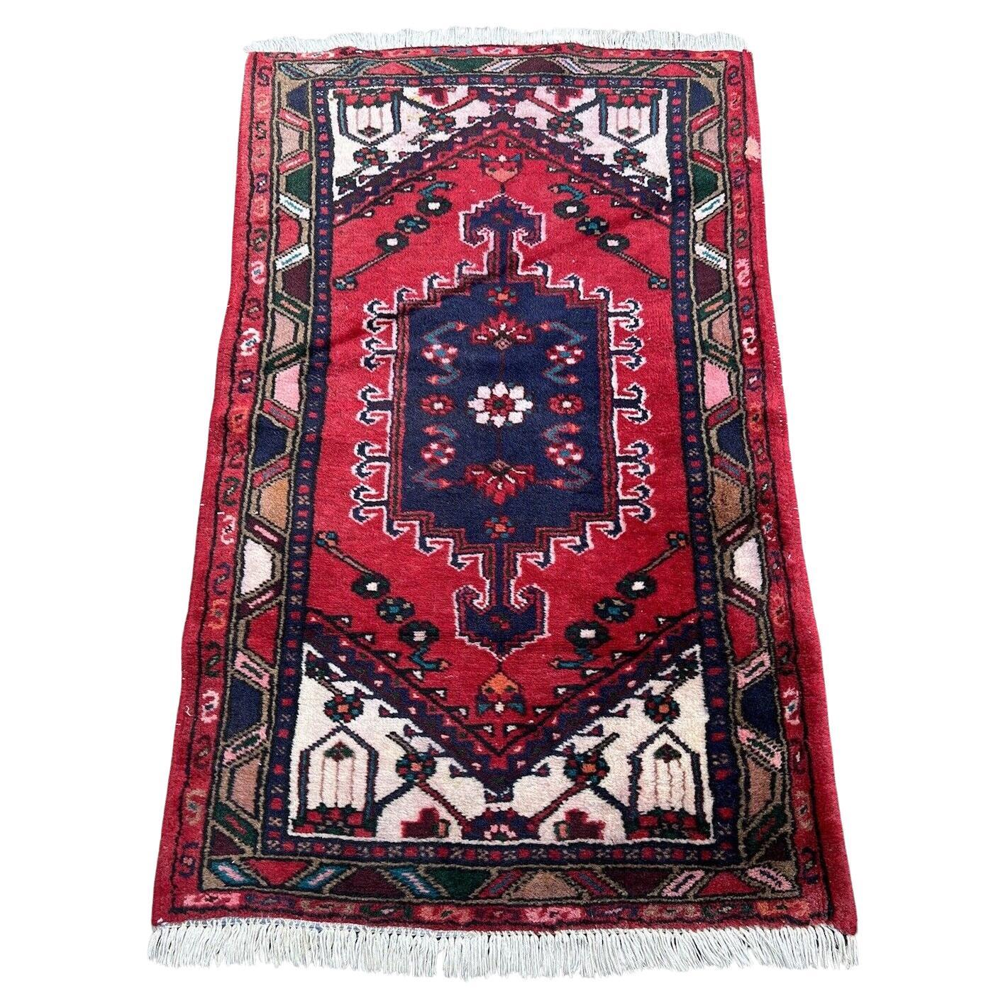 Handgefertigter Vintage-Hamadan-Teppich im persischen Stil 2,3' x 4', 1970er Jahre - 1S58 im Angebot