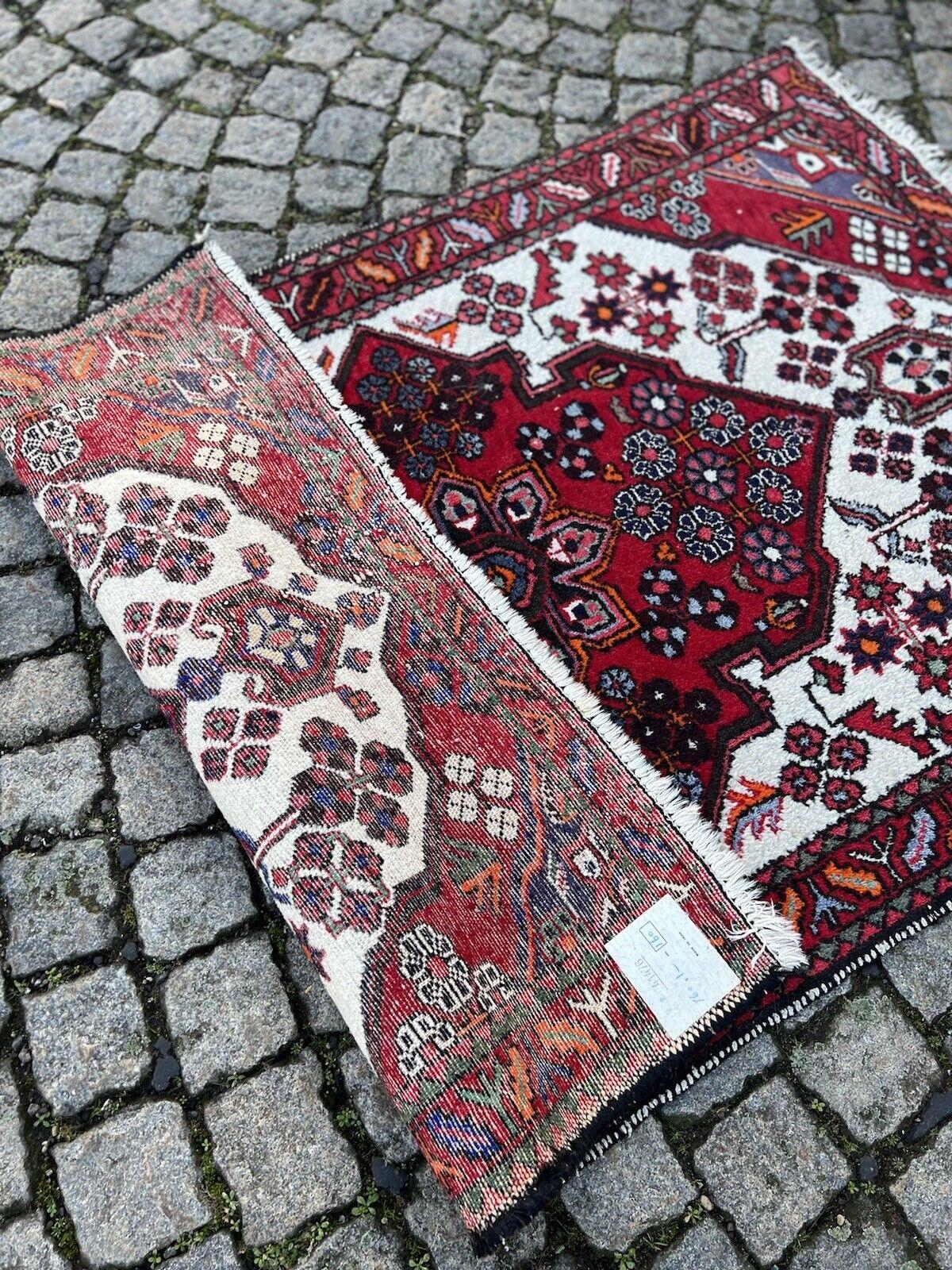 Handmade Vintage Persian Style Hamadan Rug 3.4' x 5.2', 1970s - 1S65 For Sale 3