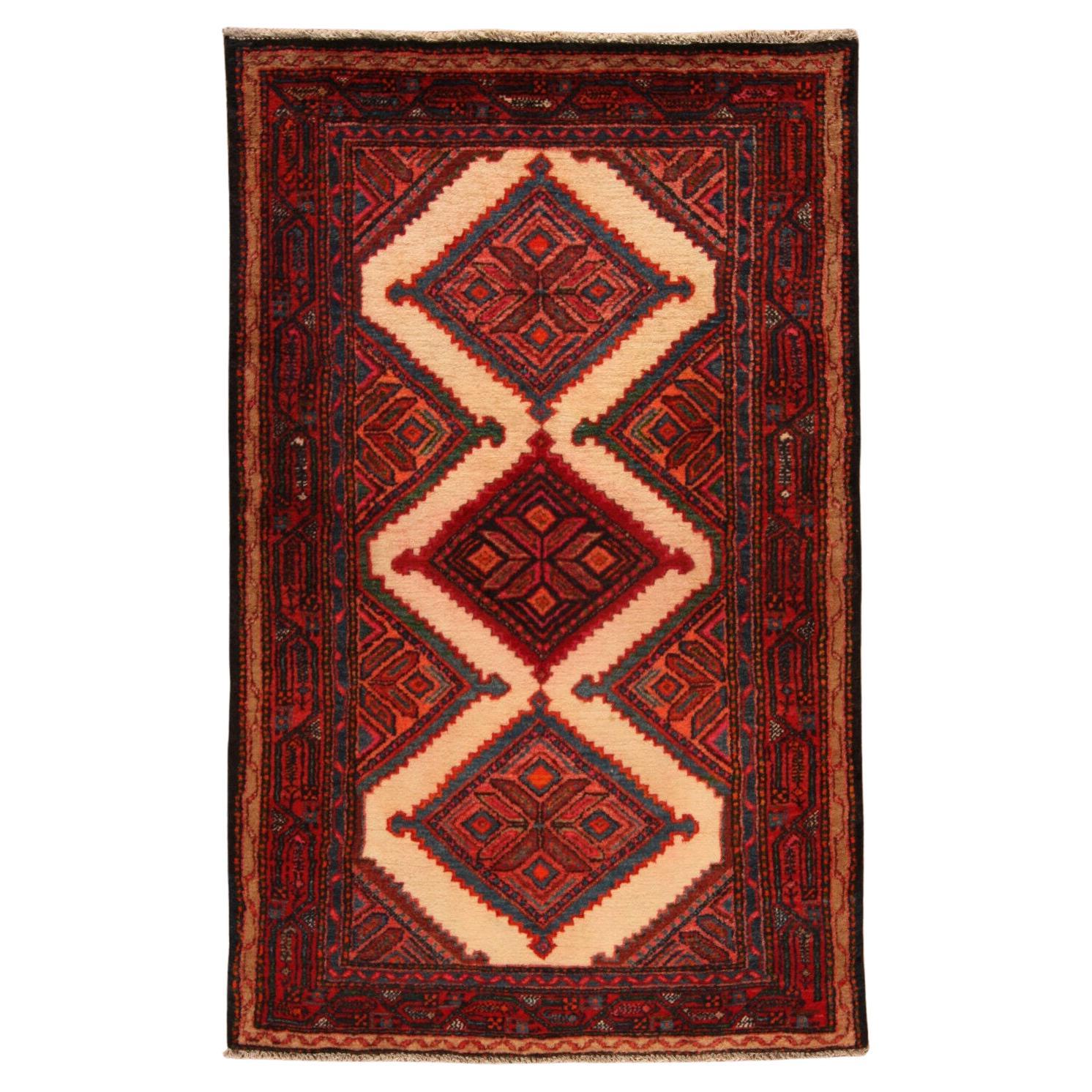 Handmade Vintage Persian Style Hamadan Rug 3.5' x 5.5', 1970s - 1T28