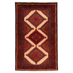 Handmade Retro Persian Style Hamadan Rug 3.5' x 5.5', 1970s - 1T28