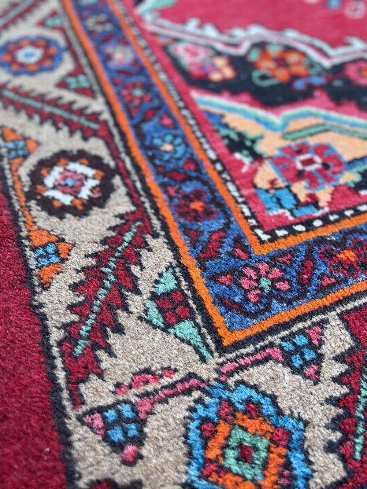 Handgefertigter Hamadan-Teppich im persischen Stil 3,8' x 6,6', 1950er Jahre - 1S48 (Mitte des 20. Jahrhunderts) im Angebot