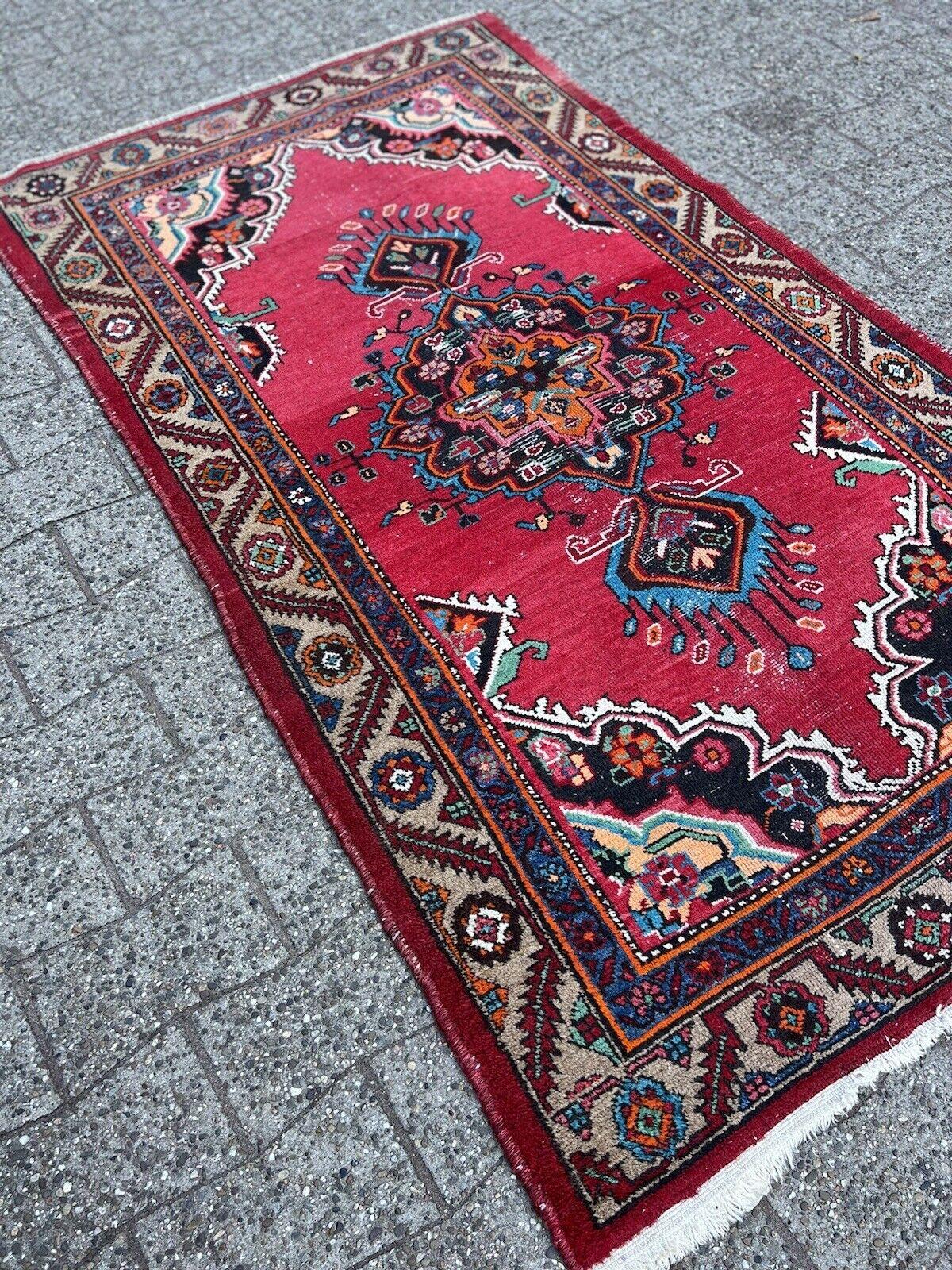 Handgefertigter Hamadan-Teppich im persischen Stil 3,8' x 6,6', 1950er Jahre - 1S48 im Angebot 3
