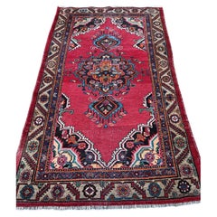 Handmade Vintage Persian Style Hamadan Rug 3.8' x 6.6', 1950s - 1S48