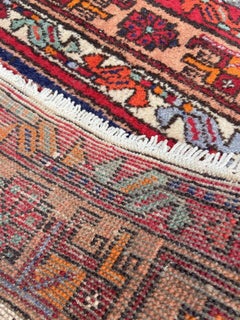 Handmade Vintage Persian Style Hamadan Runner Rug 3.5' x 10.4', 1960s - 1S16