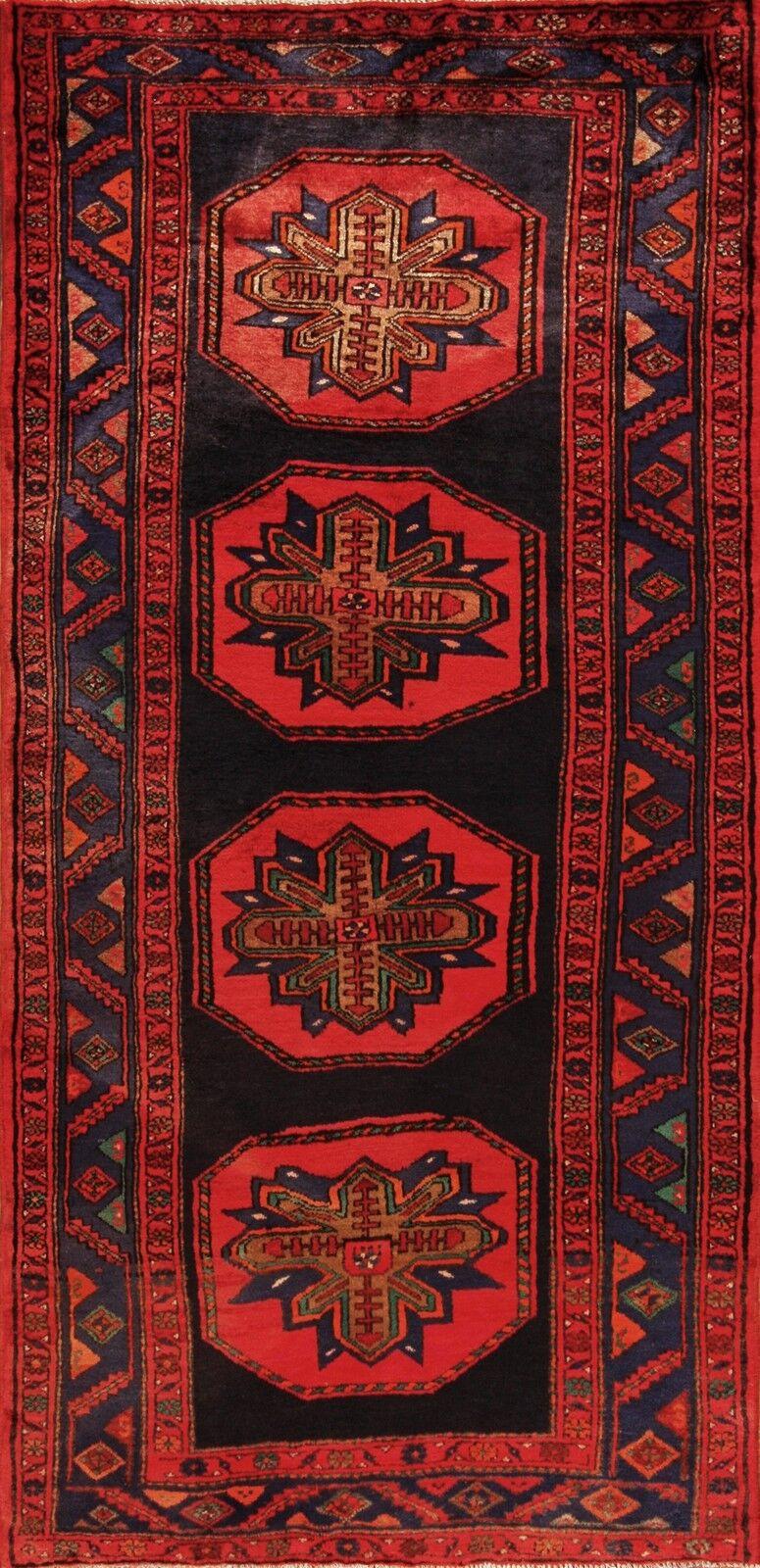 Handmade Vintage Persian Style Hamadan Runner Rug 4.3' x 8.8', 1970s - 1T12 For Sale 6